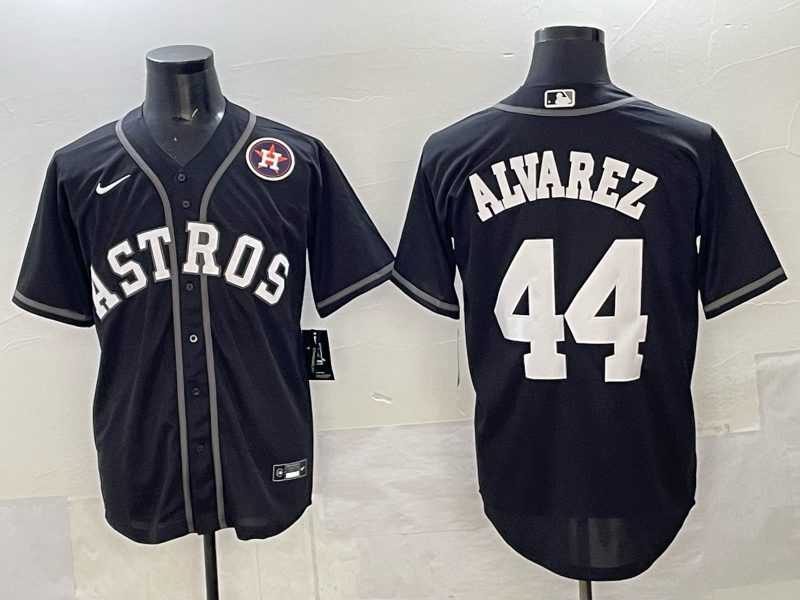 Men Houston Astros #44 Alvarez Black Nike 2025 MLB Jersey 002